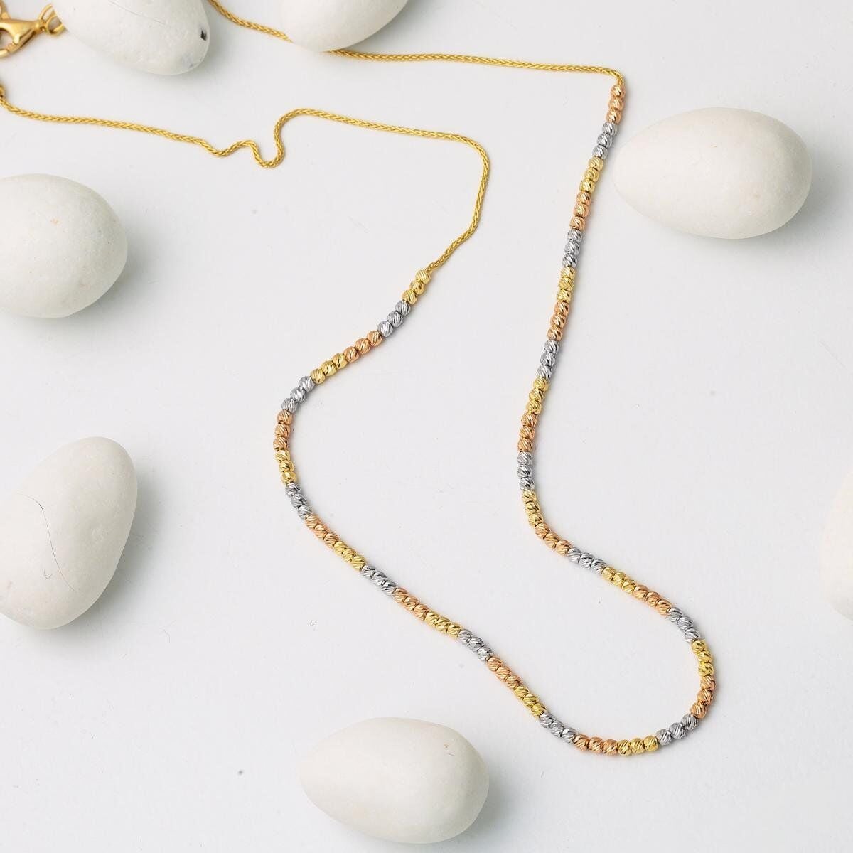 14K Yellow Gold Bead Ball Jewelry Set