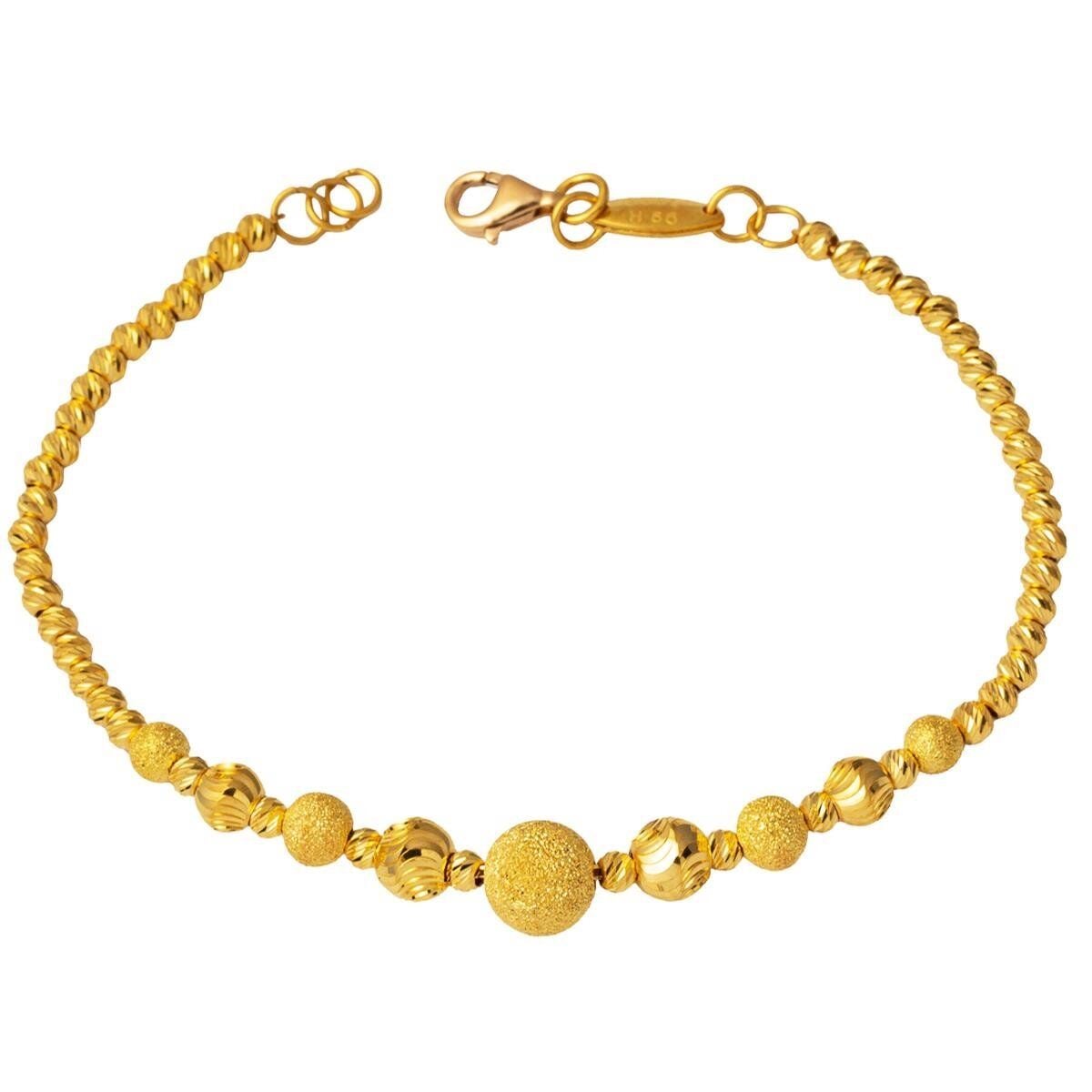 22K Yellow Gold Gold Bead Bead Bracelet