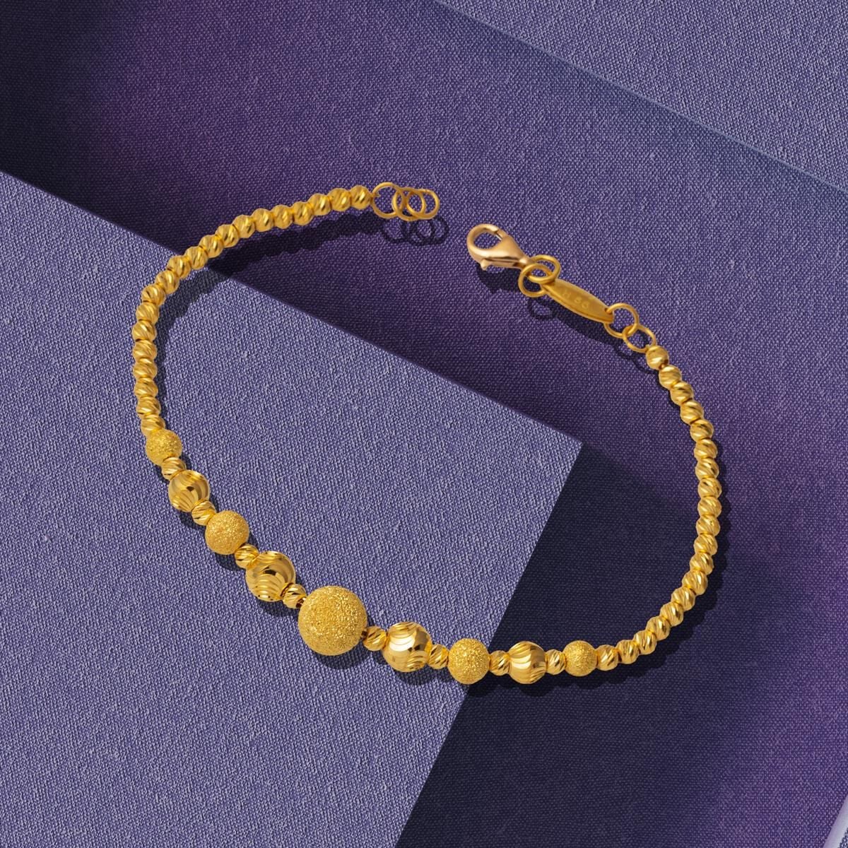 22K Yellow Gold Gold Bead Bead Bracelet