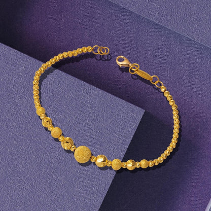 22K Yellow Gold Gold Bead Bead Bracelet