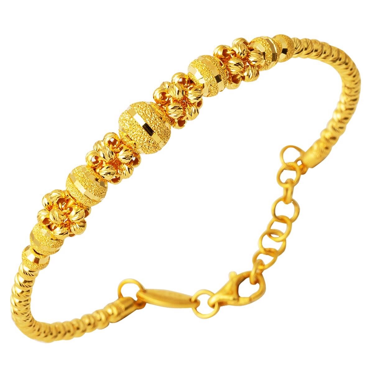 22K Yellow Gold Bead Hinged Cuff Bangle (12.83 g)