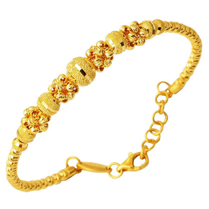 22K Yellow Gold Bead Hinged Cuff Bangle (12.83 g)