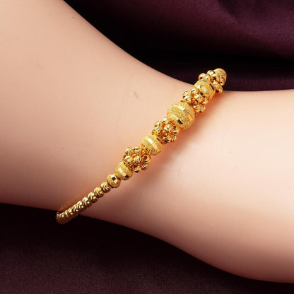22K Yellow Gold Bead Hinged Cuff Bangle (12.83 g)