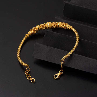 22K Yellow Gold Bead Hinged Cuff Bangle (12.83 g)