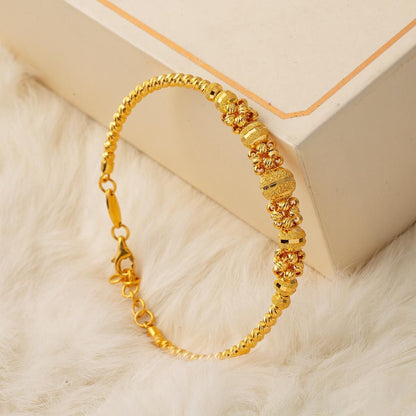 22K Yellow Gold Bead Hinged Cuff Bangle (12.83 g)