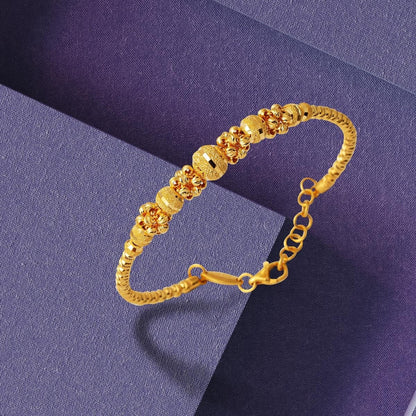 22K Yellow Gold Bead Hinged Cuff Bangle (12.83 g)