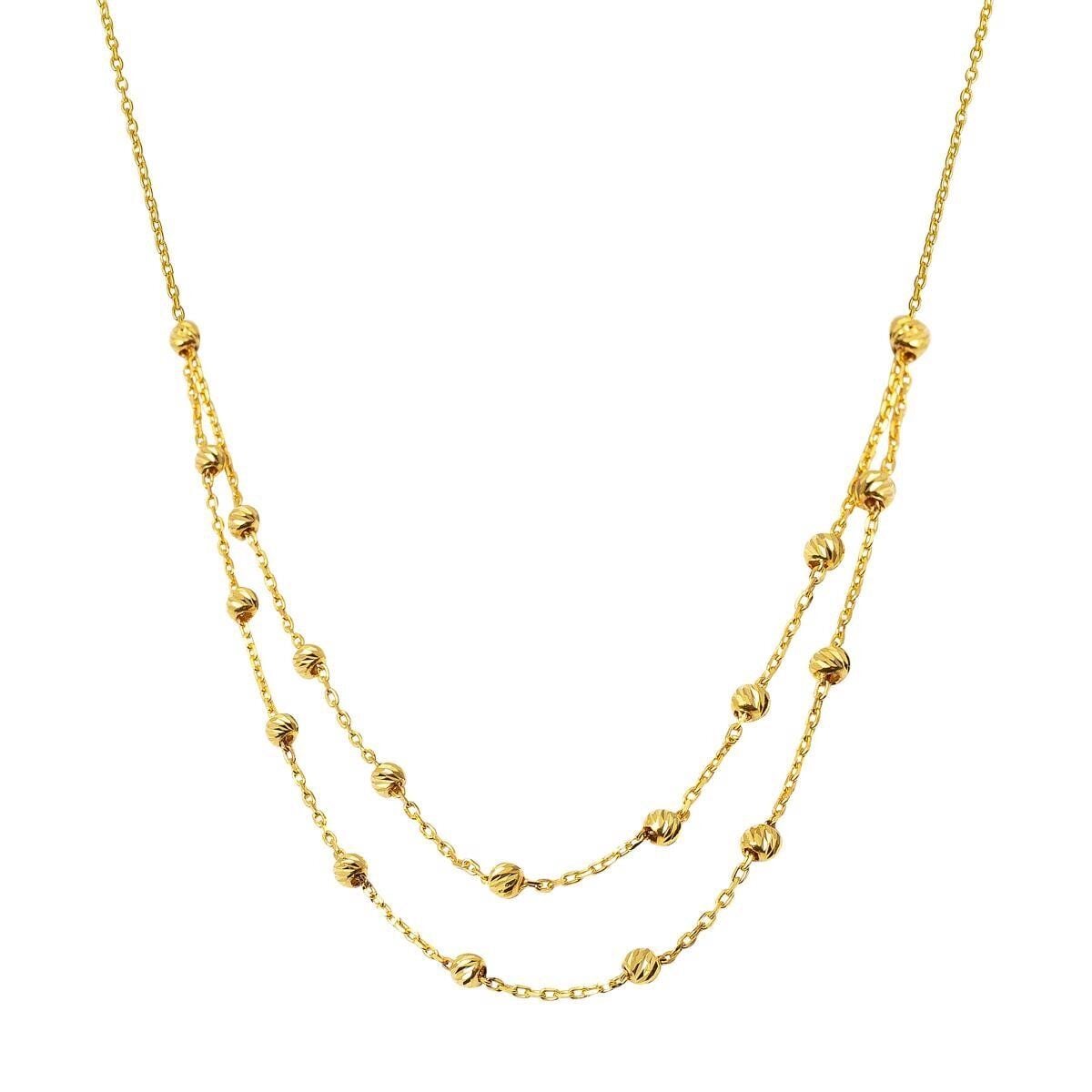 22K Yellow Gold Gold Bead Bead Necklace