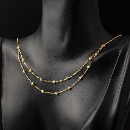 22K Yellow Gold Gold Bead Bead Necklace
