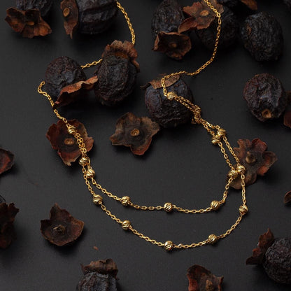 22K Yellow Gold Gold Bead Bead Necklace
