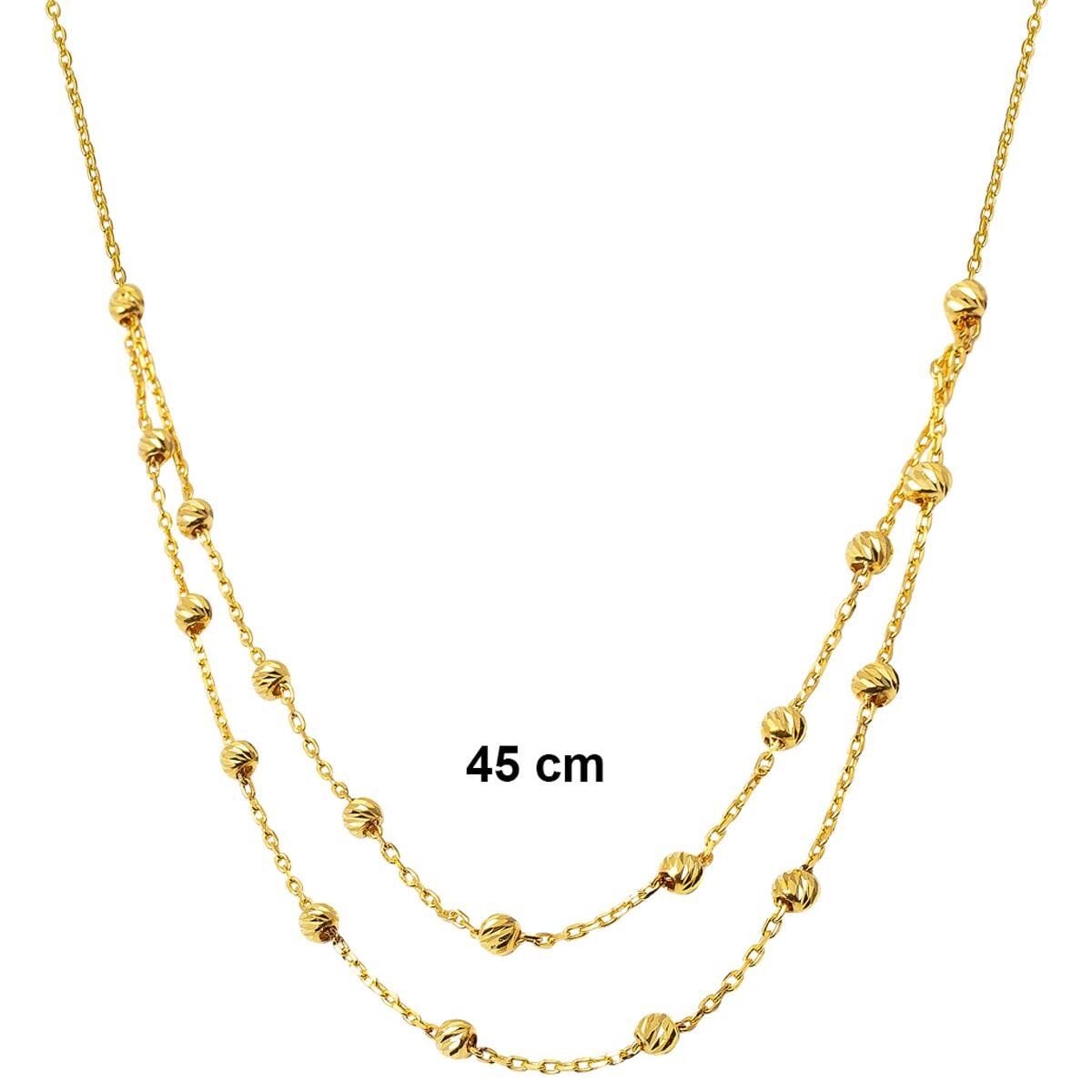 22K Yellow Gold Gold Bead Bead Necklace