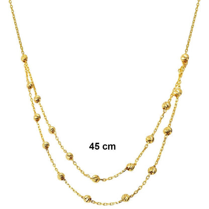 22K Yellow Gold Gold Bead Bead Necklace