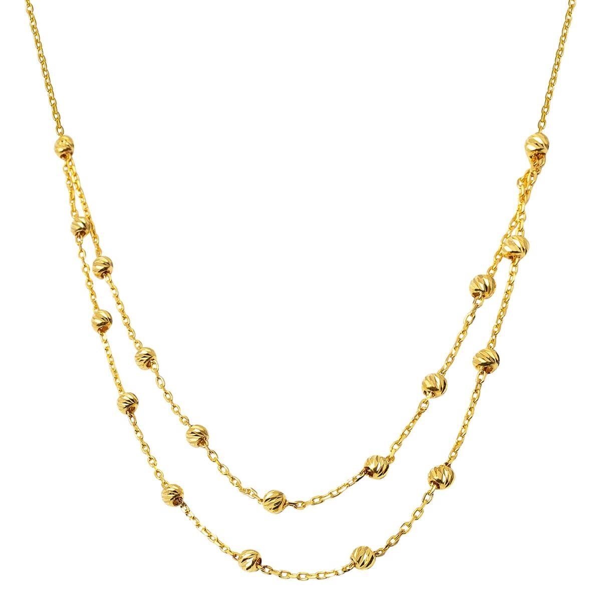 22K Yellow Gold Gold Bead Bead Necklace