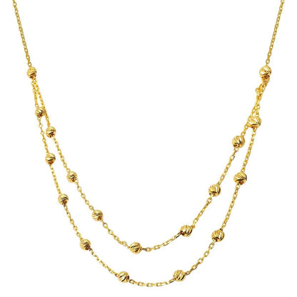 22K Yellow Gold Gold Bead Bead Necklace