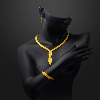 14K Yellow Gold Bead Wedding Set