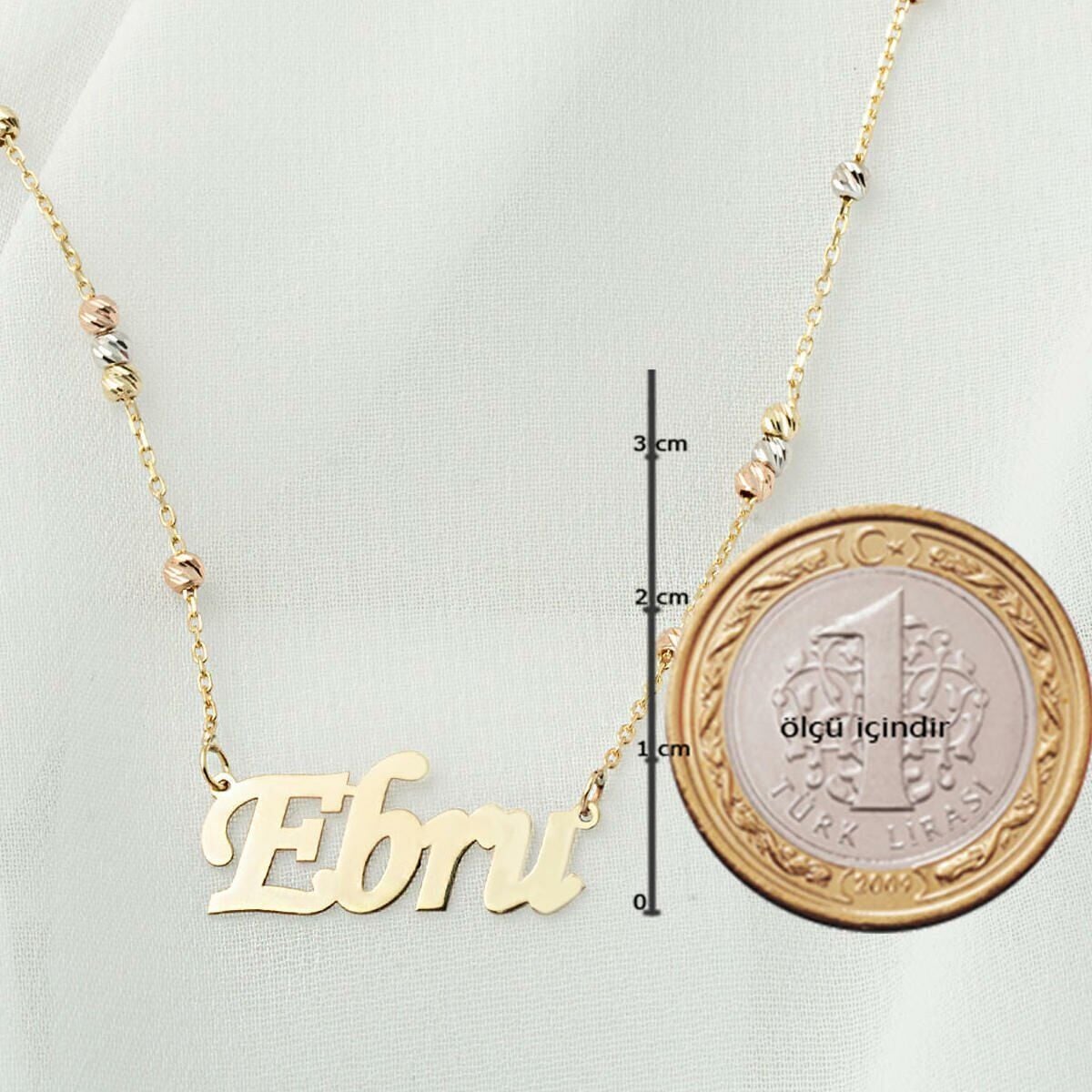 14K Yellow Gold Bead Name Necklace