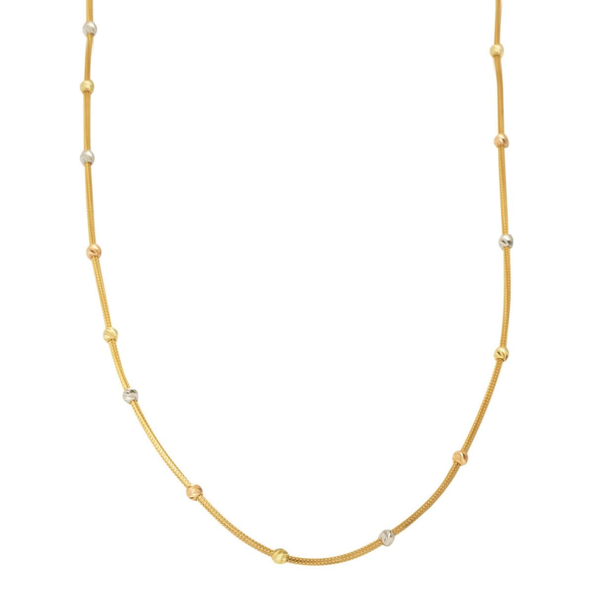 14K Yellow Gold Gold Bead Italian Chain Necklace