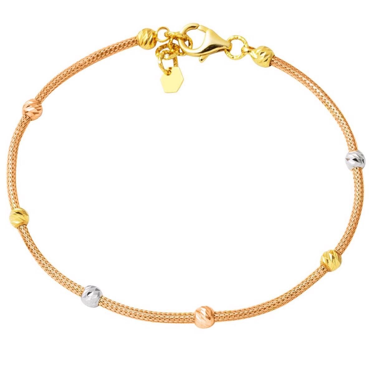 14K Rose Gold Bead Bracelet