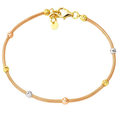 14K Rose Gold Bead Bracelet