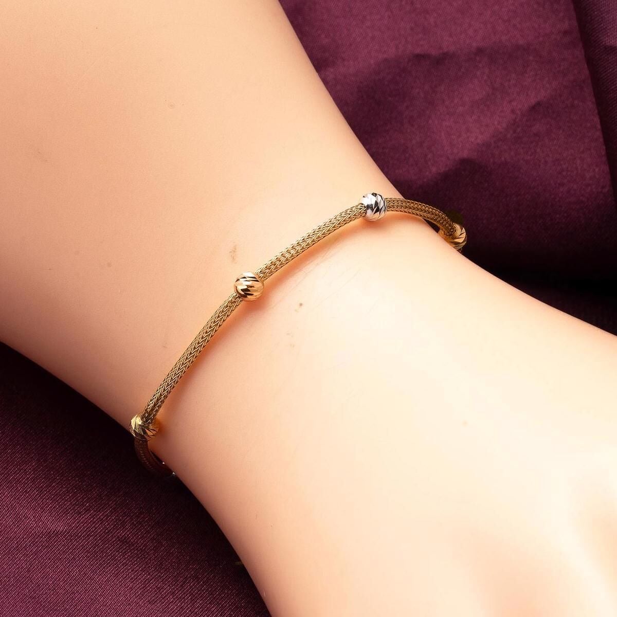 14K Rose Gold Bead Bracelet