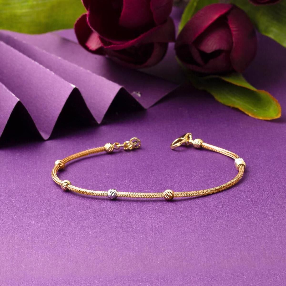 14K Rose Gold Bead Bracelet