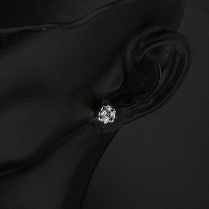 14K White Gold Bead Cluster Earrings