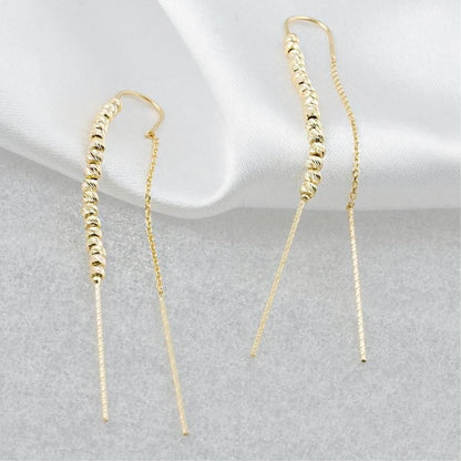 14K Yellow Gold Dorissa Bead Chain Earrings