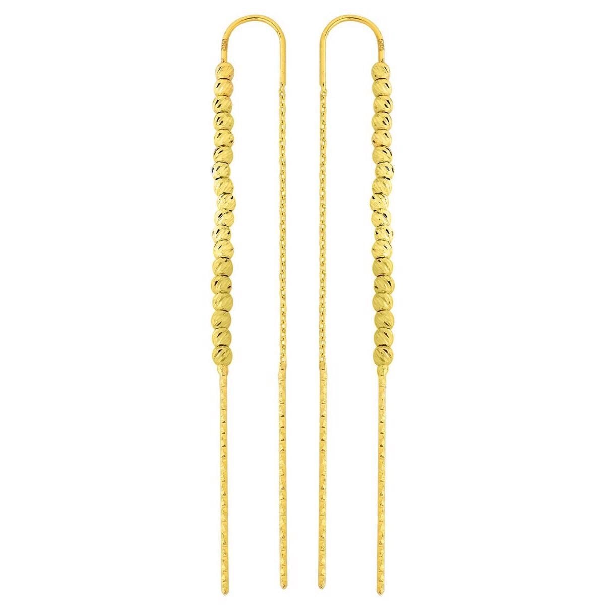 14K Yellow Gold Dorissa Bead Chain Earrings