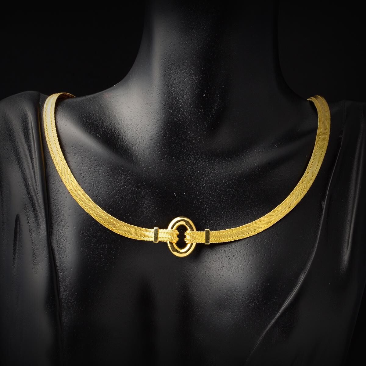 14K Yellow Gold Duru Mesh Collar Necklace & Bracelet Set