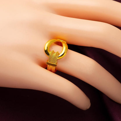 22K Yellow Gold Duru Trabzon Mesh Ring