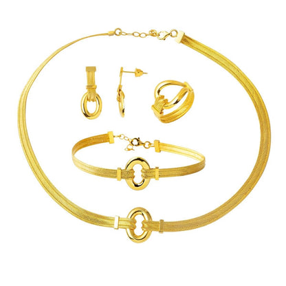 14K Yellow Gold Duru Trabzon Mesh Jewelry Set