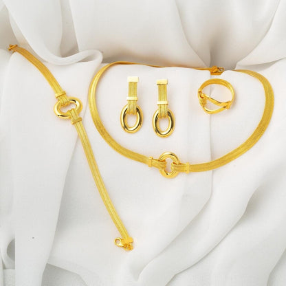 14K Yellow Gold Duru Trabzon Mesh Jewelry Set