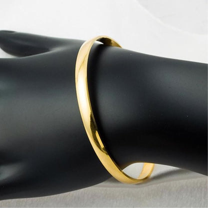 14K Yellow Gold Puffed Bangle