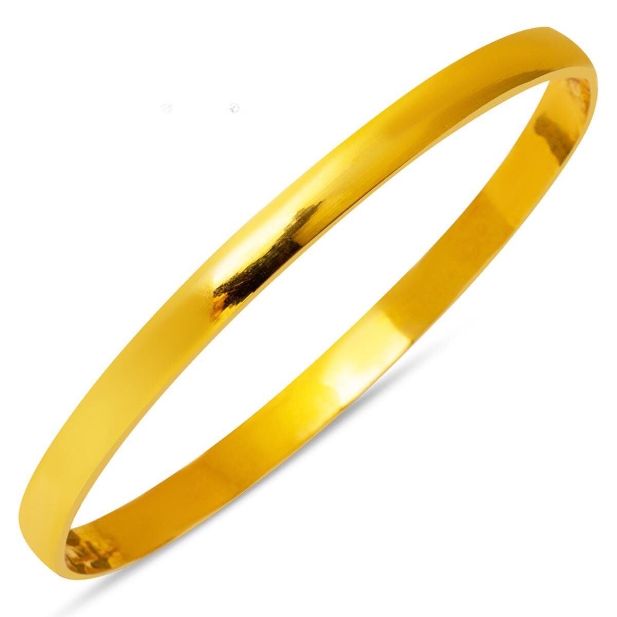 14K Yellow Gold Puffed Bangle