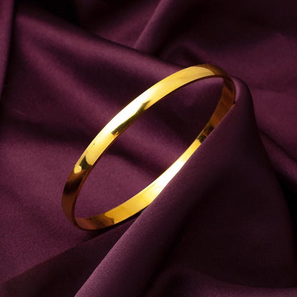 14K Yellow Gold Puffed Bangle