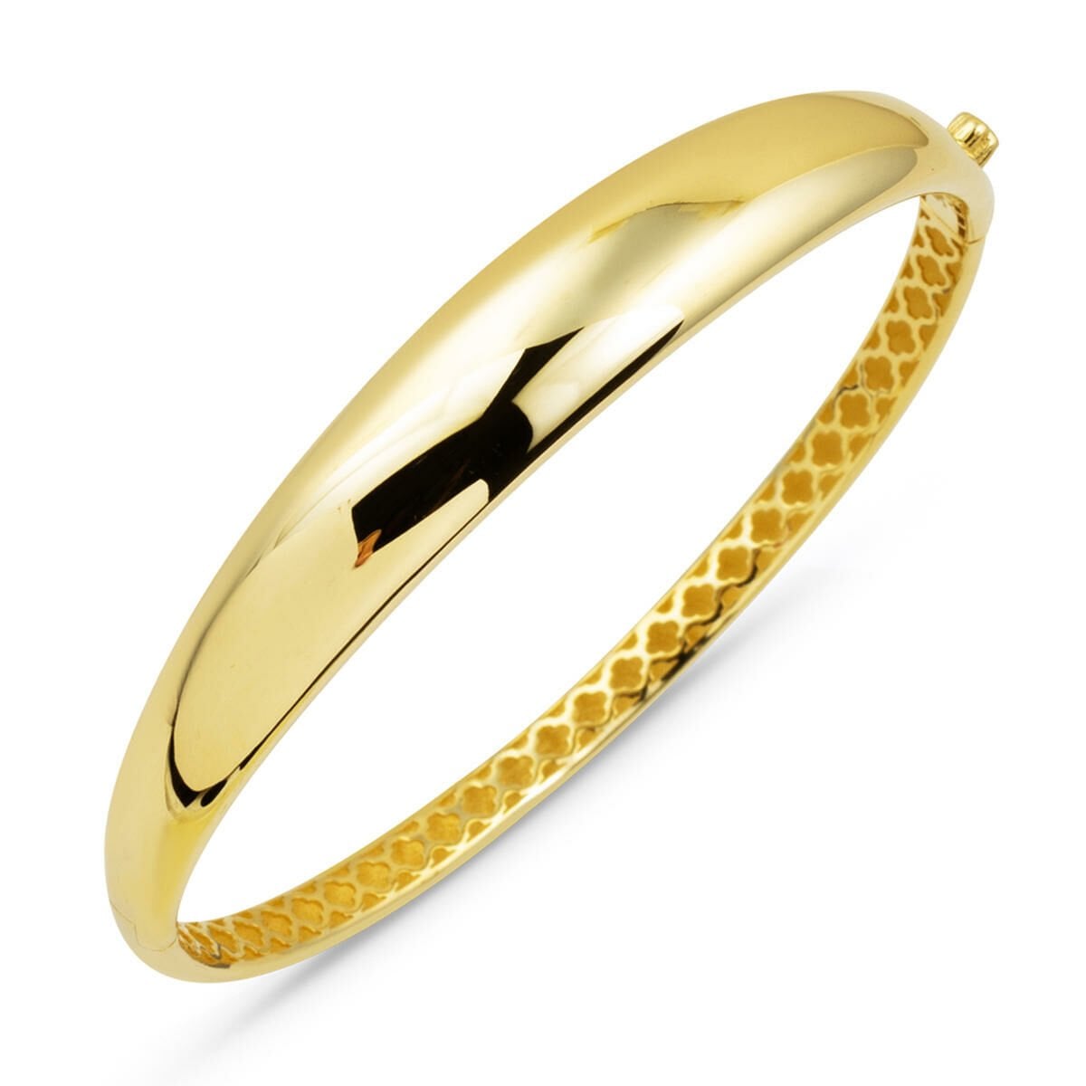 14K Gold Egg Shape Hinged Cuff Bracelet