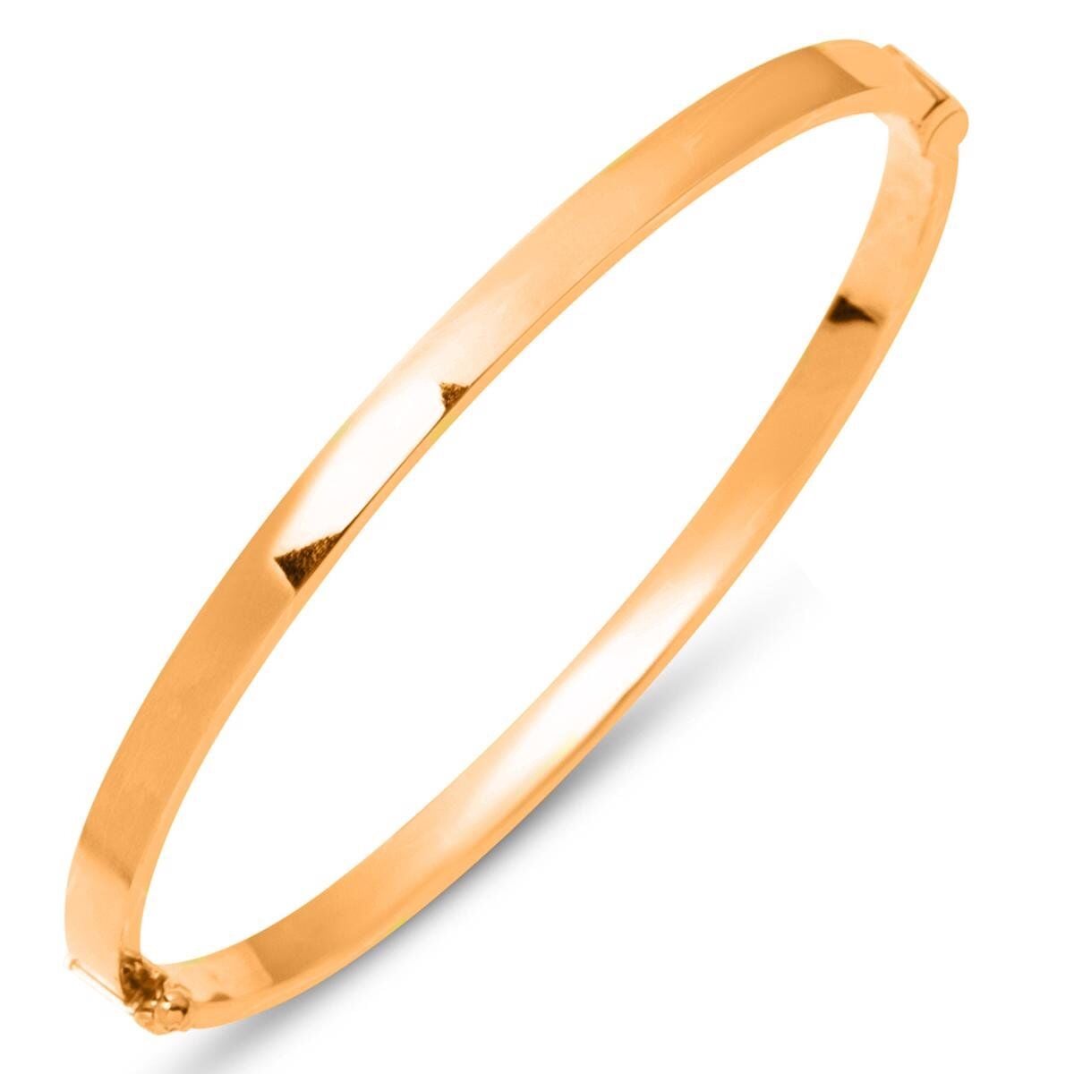 14K Rose Gold Egg Shape Cuff Bangle