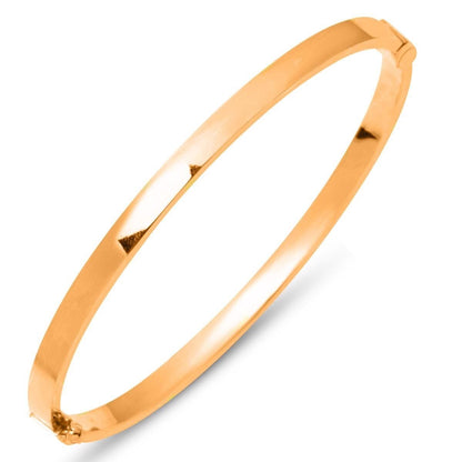 14K Rose Gold Egg Shape Cuff Bangle