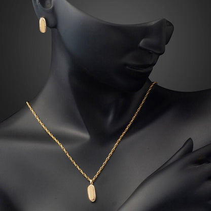 14K Yellow Gold High Polish Minimalist Double Cubic Zirconia Set