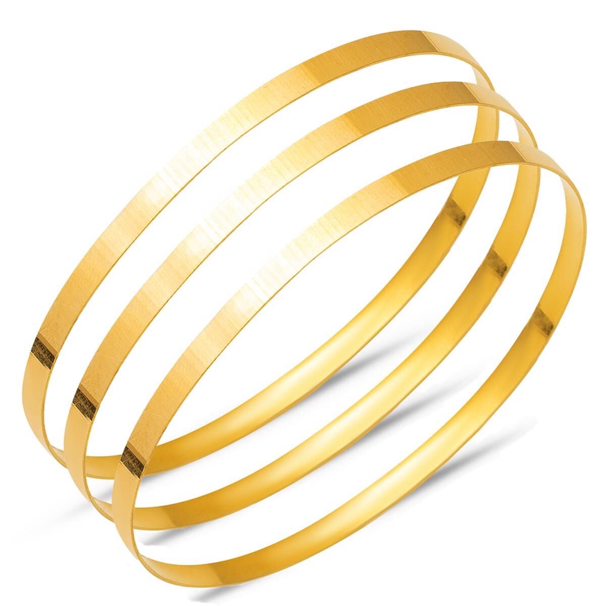 22K Yellow Gold Wire Bangle (24 g)