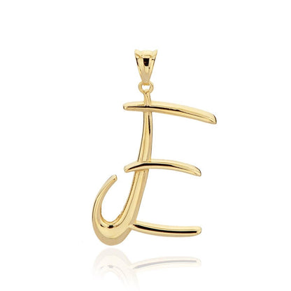 14K Yellow Gold Initial E Pendant