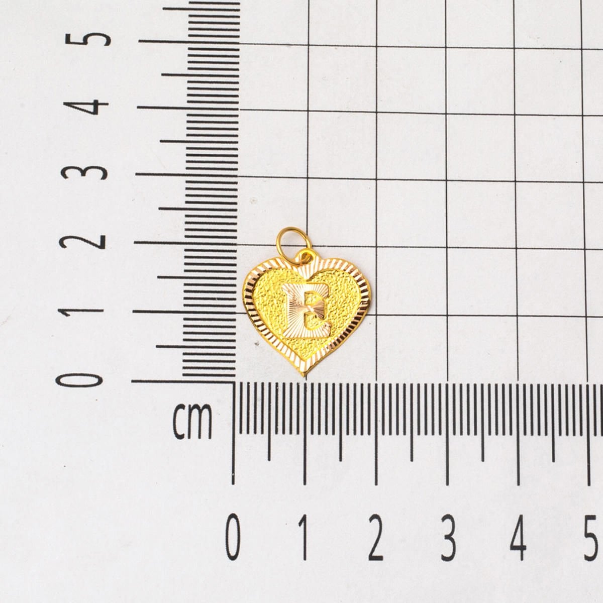 14K Yellow Gold Initial E Heart Necklace