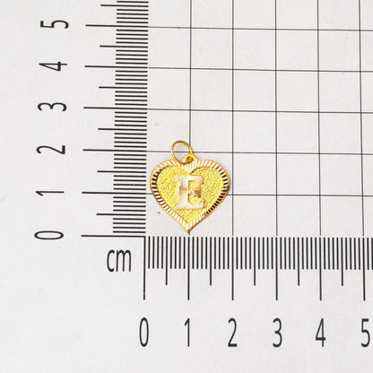 14K Yellow Gold Initial E Heart Necklace