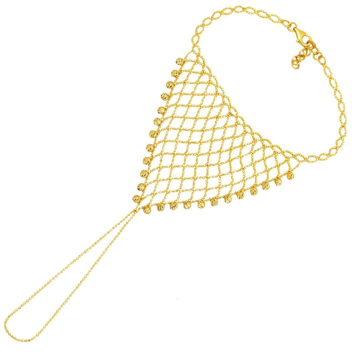 14K Yellow Gold Bead Braided Shahmaran Bracelet