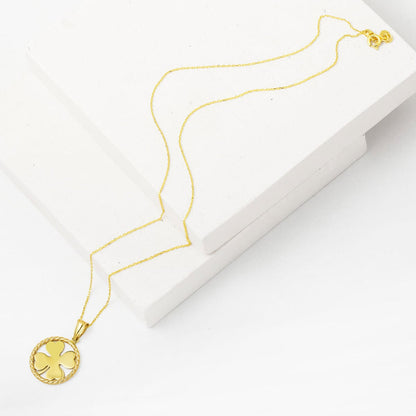 14K Yellow Gold Clover Pendant (1.28 g)