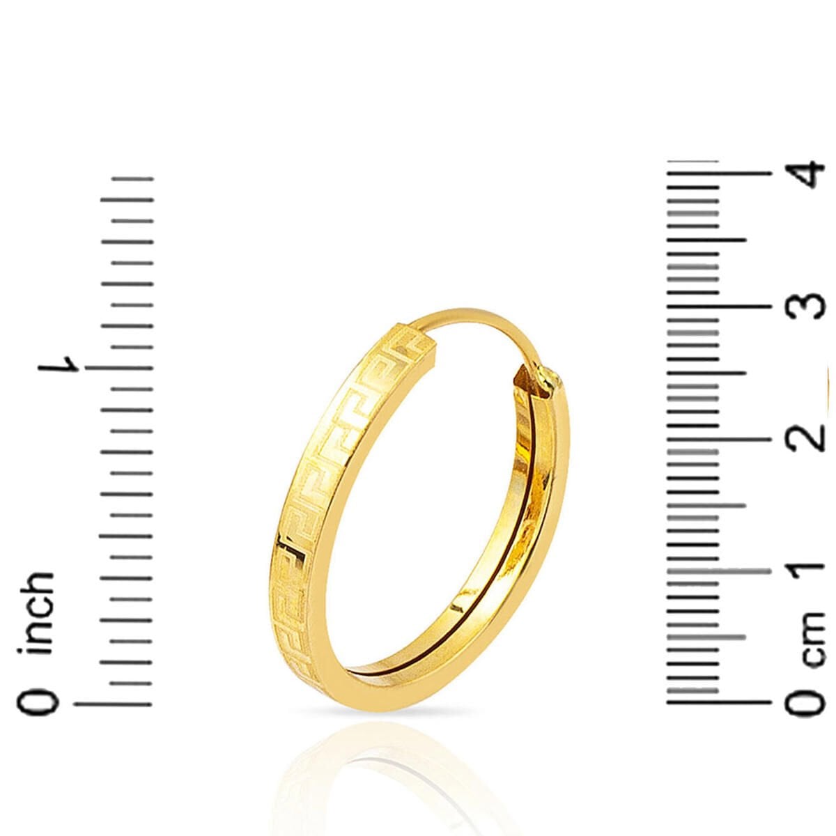 14K Yellow Gold Designer Inspired 3 cm Diameter Hoop Earrings (1.36 g)