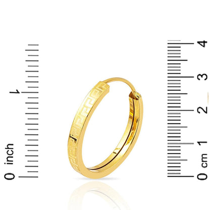 14K Yellow Gold Designer Inspired 3 cm Diameter Hoop Earrings (1.36 g)