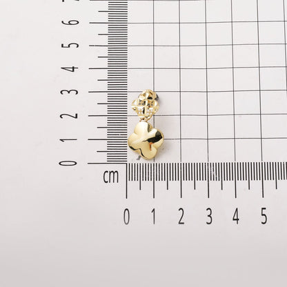 14K Yellow Gold Italian Clover Bridal Jewelry Set