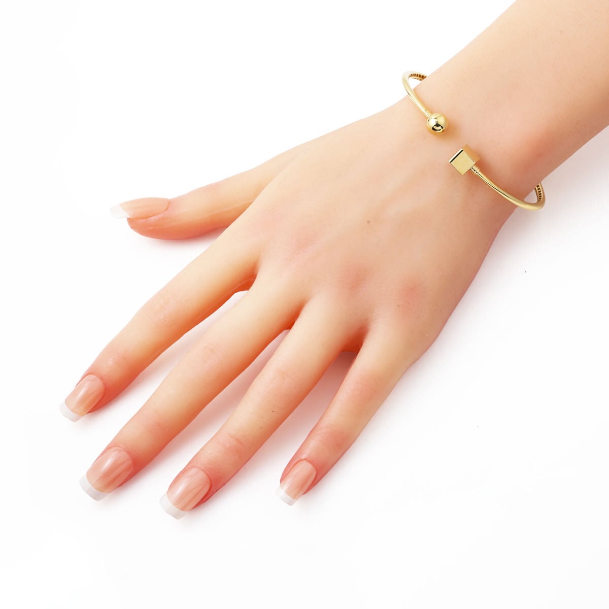 14K Yellow Gold Minimalist Designer Inspired Hinged Cuff Bangle