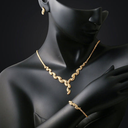 14K Yellow Gold Ivy Teardrop Jewelry Set