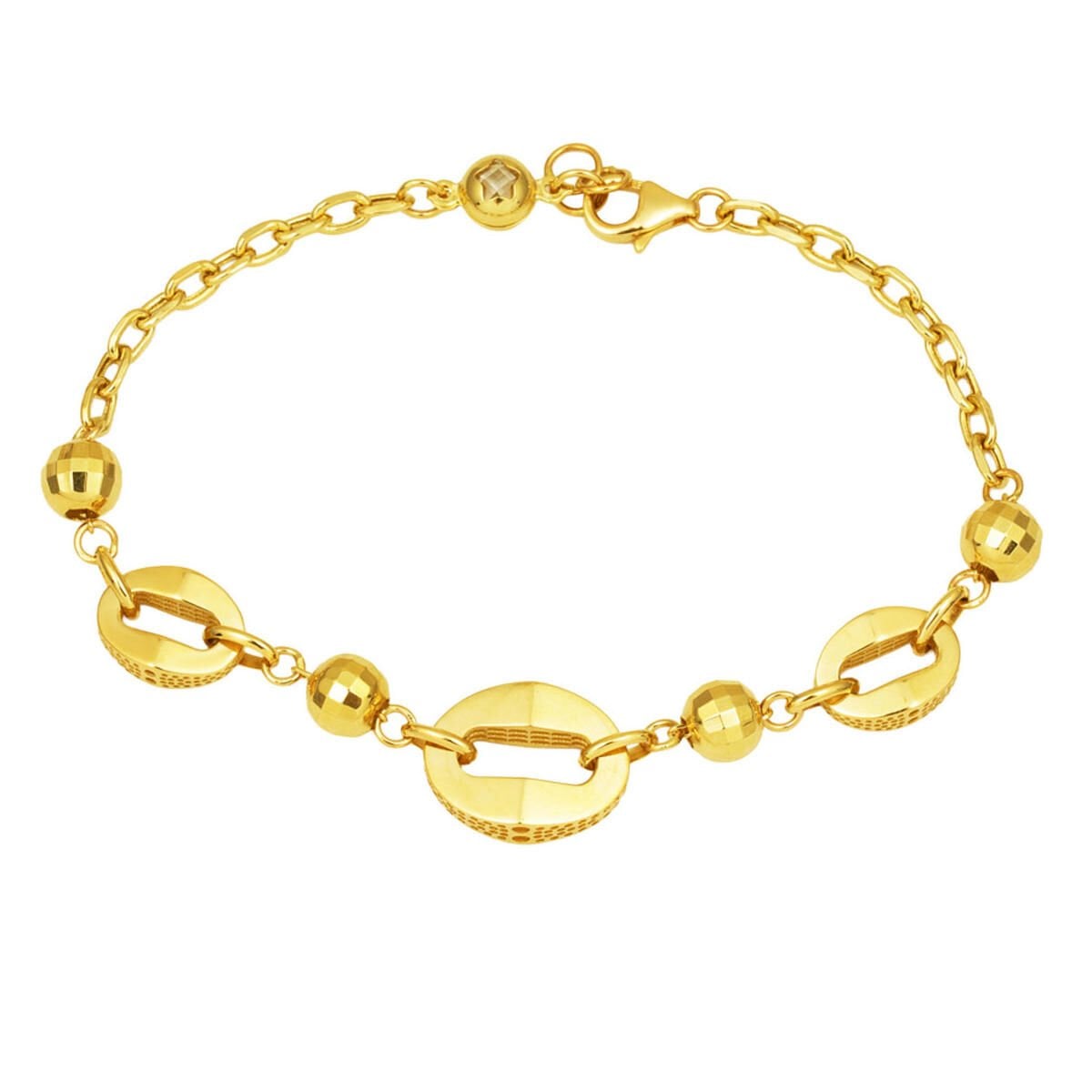 14K Yellow Gold Sparkle Chain Bracelet